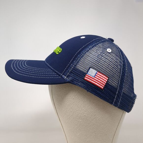Clarke Strapback Trucker Hat Blue OSFA Adjustable 6 Panel Patriotic Mesh Back - Picture 4 of 8